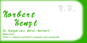 norbert wenzl business card